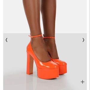 Orange Platform Heels